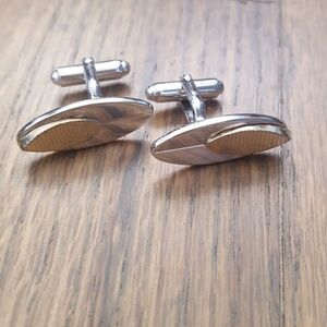 Sleek Vintage Two-Tone Cufflinks